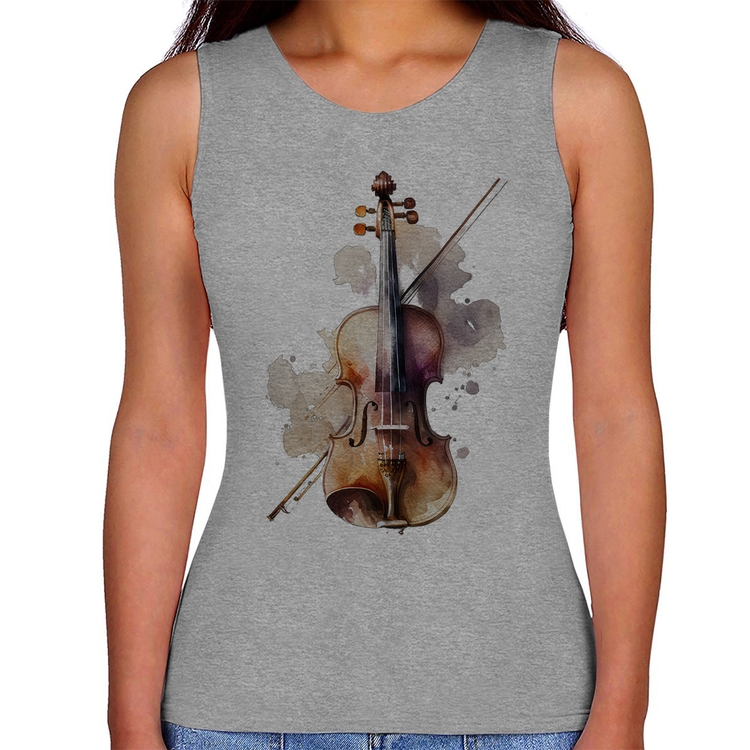 Regata Feminina Violino - Cinza