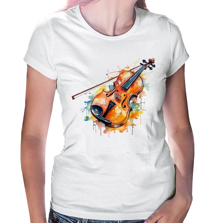 Baby Look Violino Watercolor
