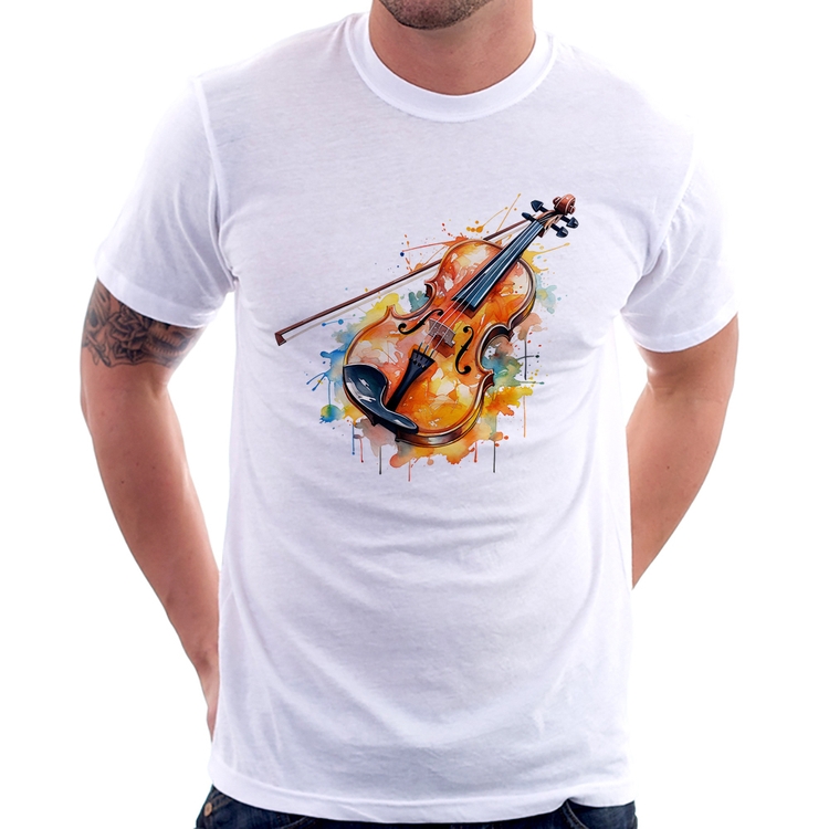 Camiseta Violino Watercolor