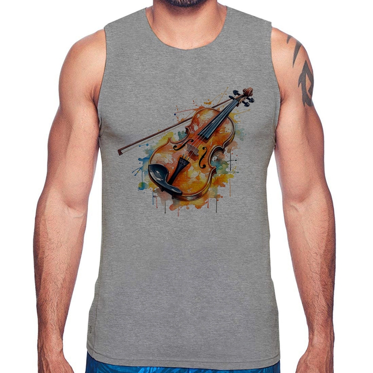 Regata Violino Watercolor - Cinza