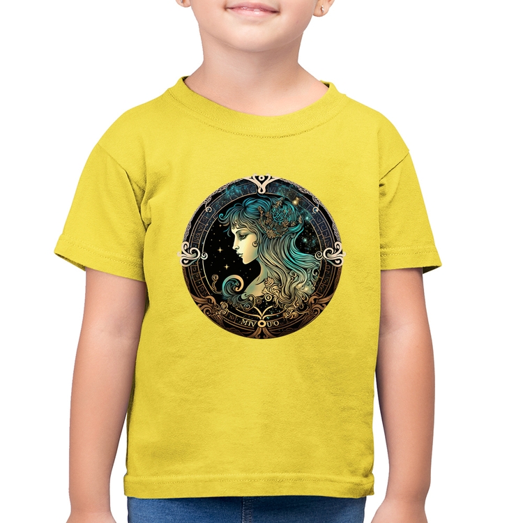 Camiseta Algodão Infantil Vírgem Signo - Amarelo Canário