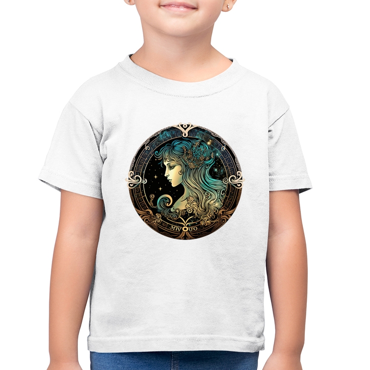 Camiseta Algodão Infantil Vírgem Signo - Branca