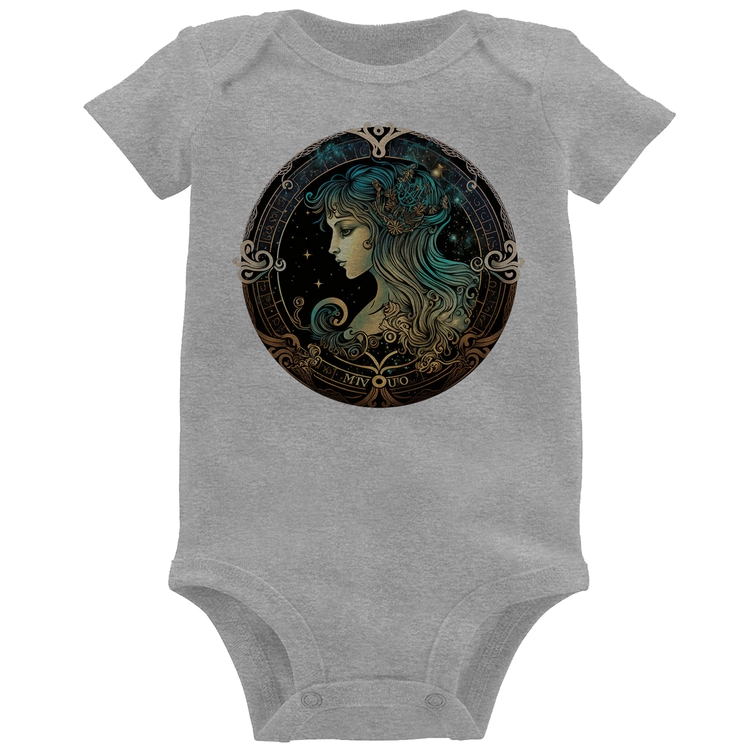 Body Bebê Vírgem Sígno - Cinza