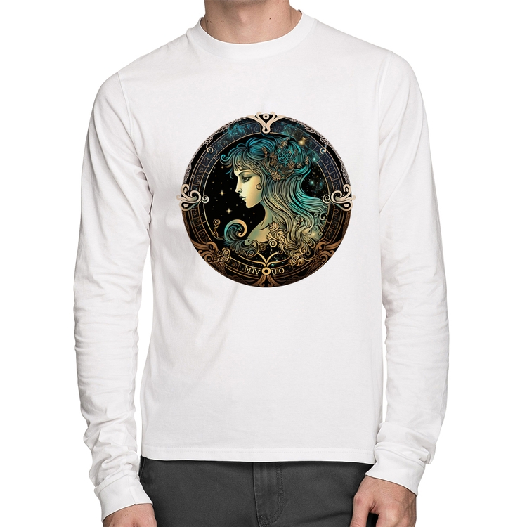 Camiseta Algodão Vírgem Sígno Manga Longa - Branca