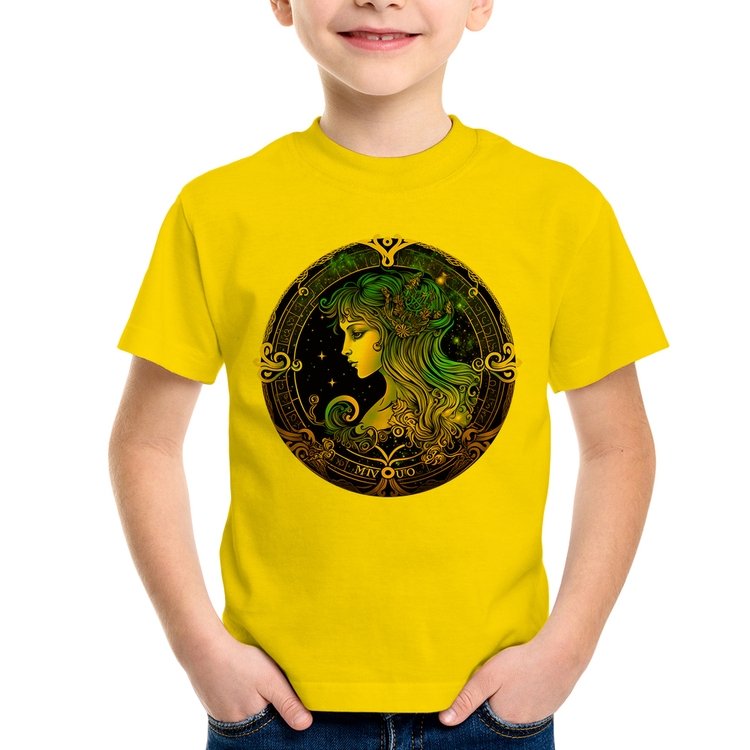Camiseta Infantil Vírgem Sígno - Amarela