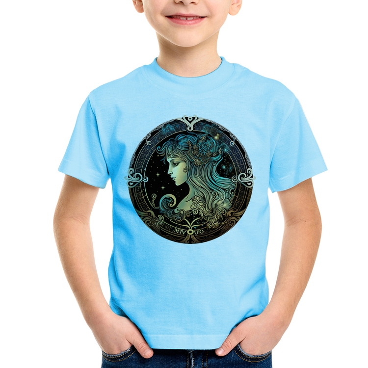 Camiseta Infantil Vírgem Sígno - Azul Bebê