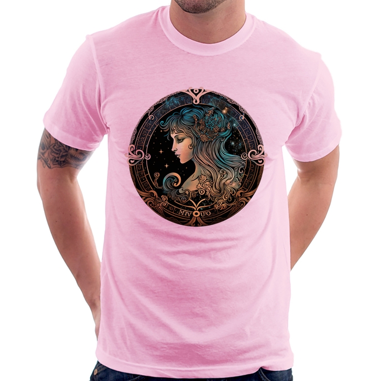 Camiseta Vírgem Sígno - Rosa Bebê