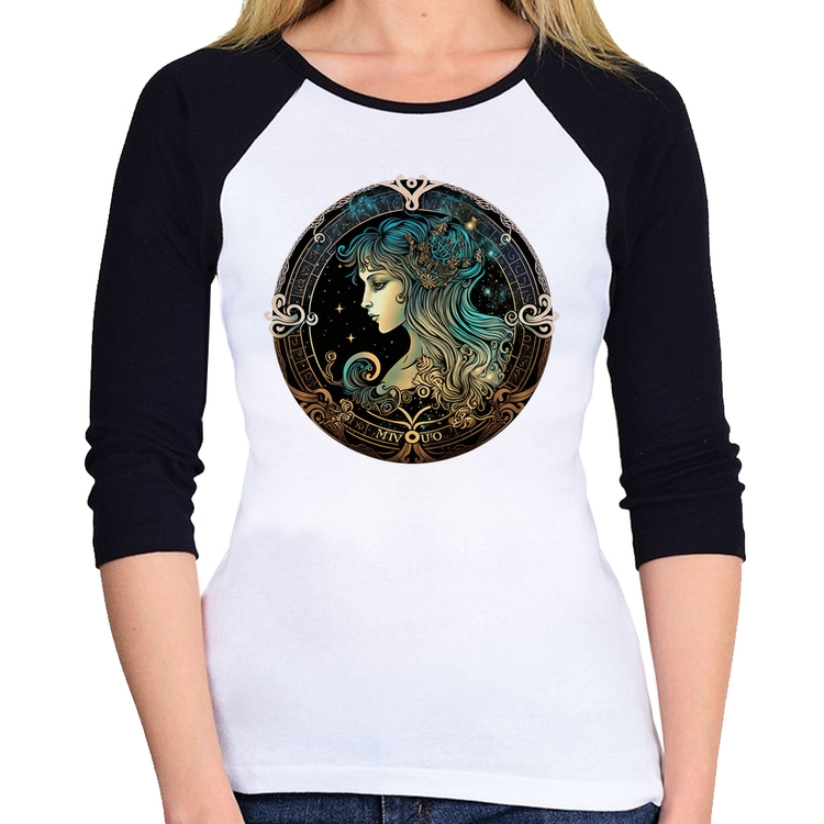 Baby Look Raglan Vírgem Sígno Manga 3/4