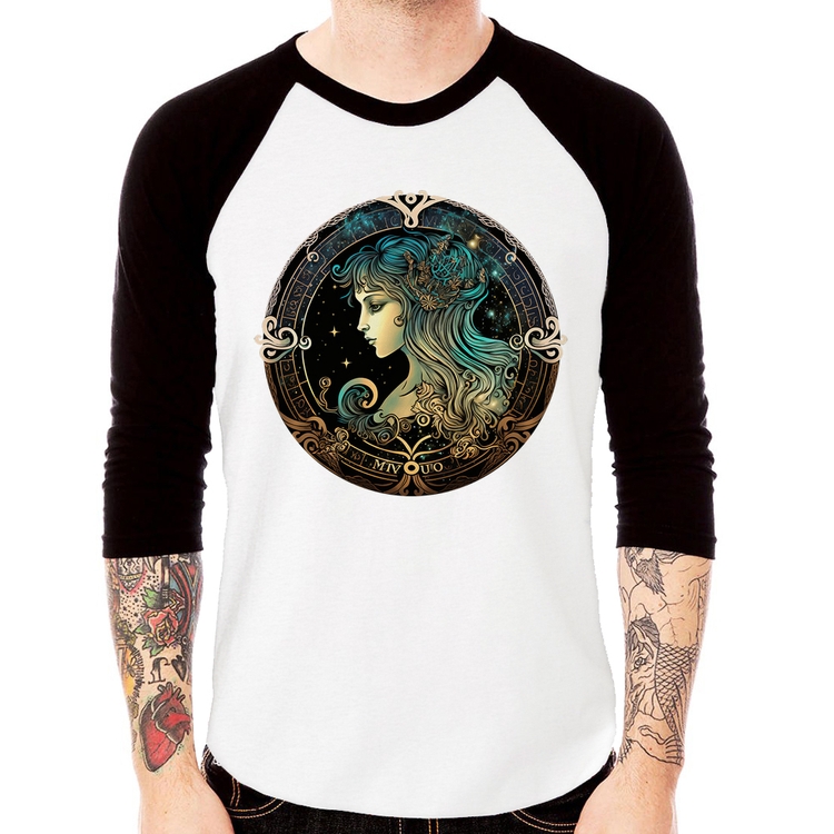 Camiseta Raglan Vírgem Sígno Manga 3/4