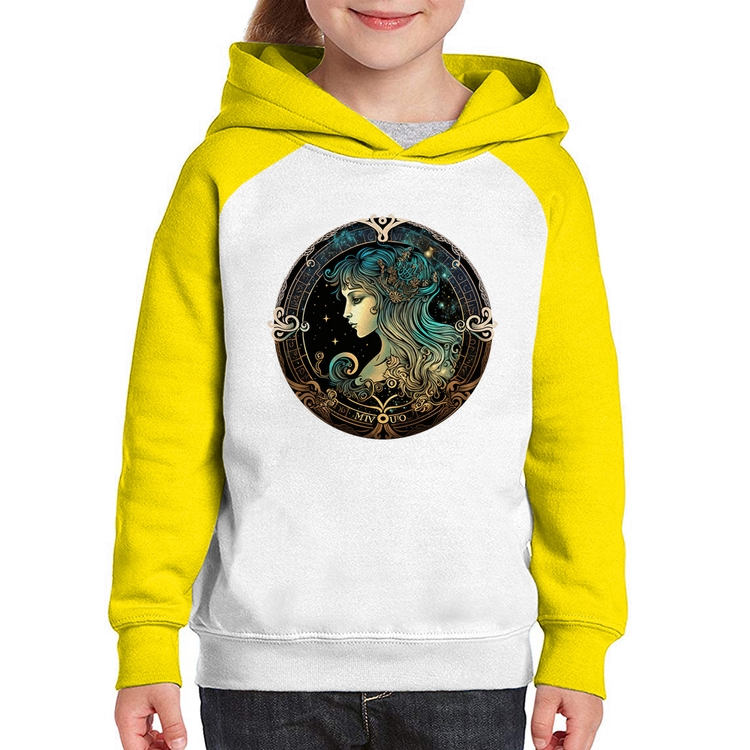 Moletom Infantil Vírgem Sígno - Branco/Amarelo
