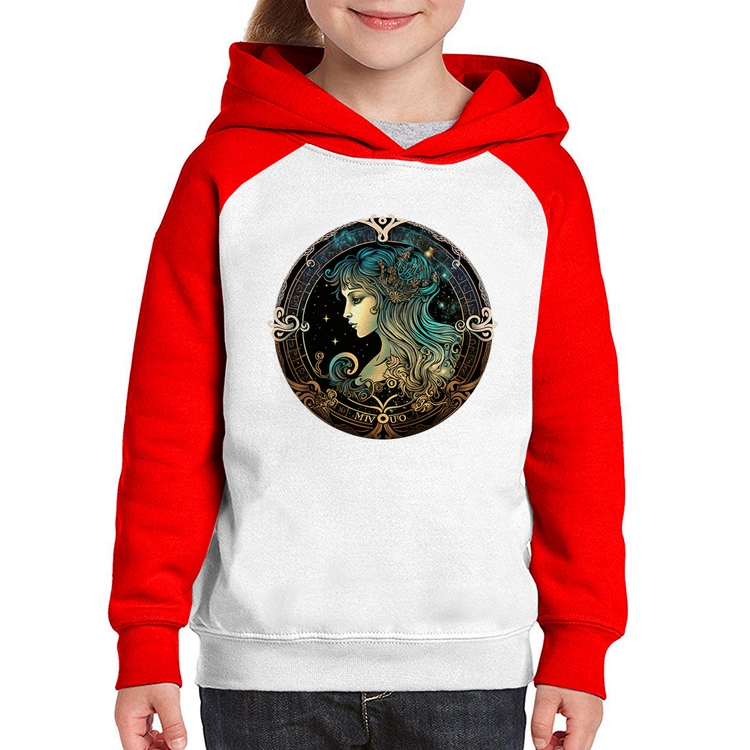 Moletom Infantil Vírgem Sígno - Branco/Vermelho