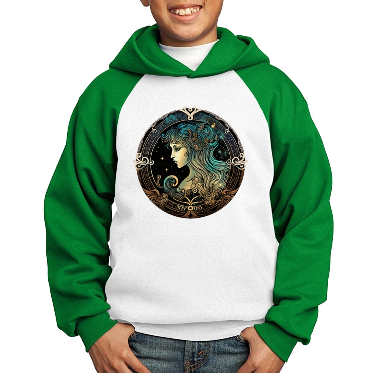 Moletom Infantil Vírgem Sígno - Branco/Verde