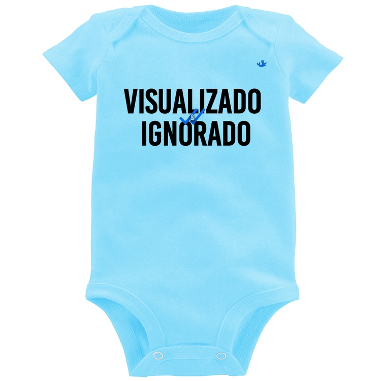 Body Bebê Visualizado e Ignorado - Azul Bebê