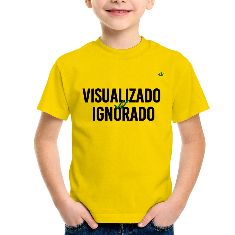 Camiseta Infantil Visualizado e Ignorado - Amarela
