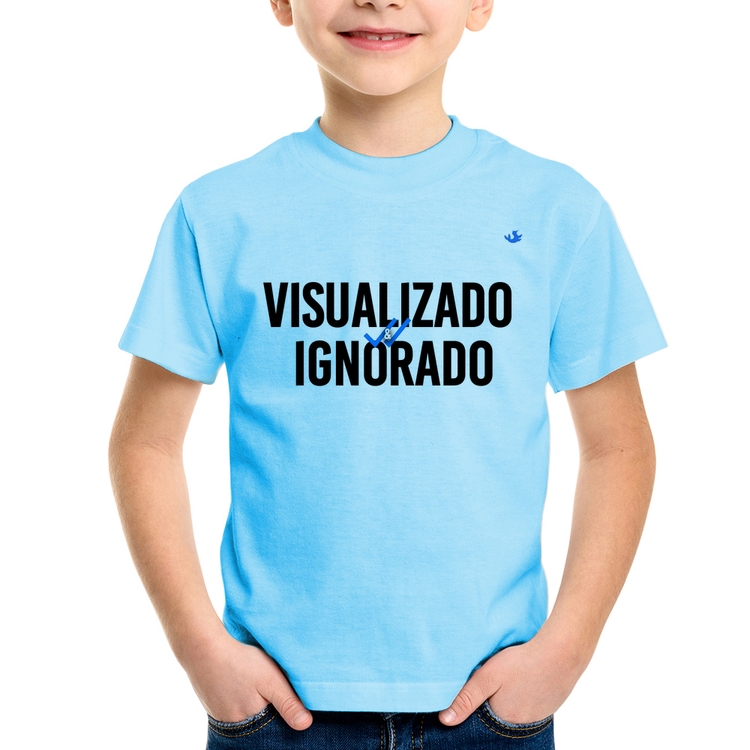 Camiseta Infantil Visualizado e Ignorado - Azul Bebê