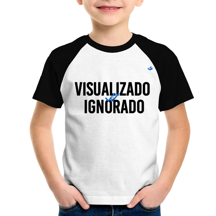 Camiseta Raglan Infantil Visualizado e Ignorado