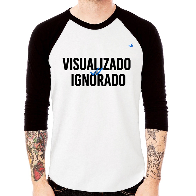 Camiseta Raglan Visualizado e Ignorado Manga 3/4