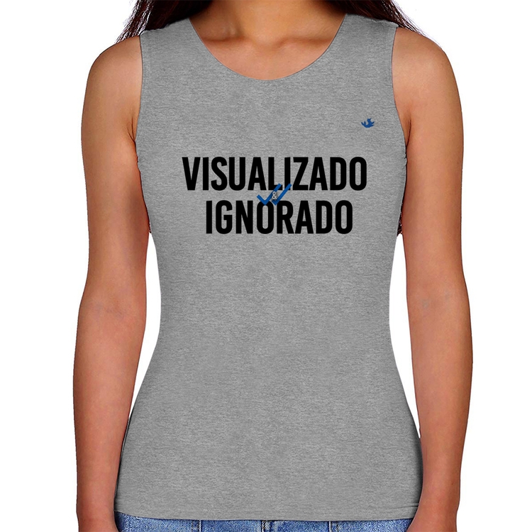 Regata Feminina Visualizado e Ignorado - Cinza