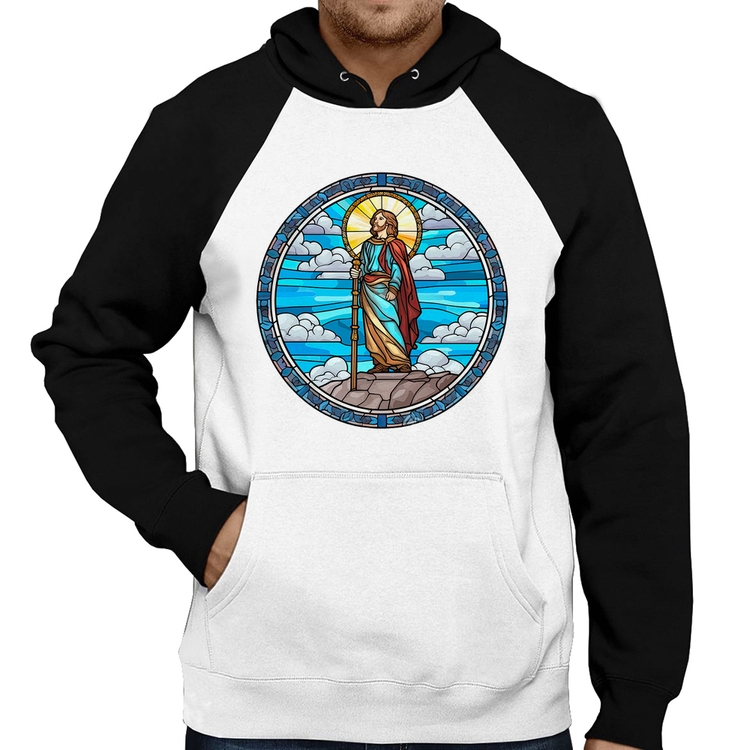 Moletom Vitral Azul Jesus Cristo