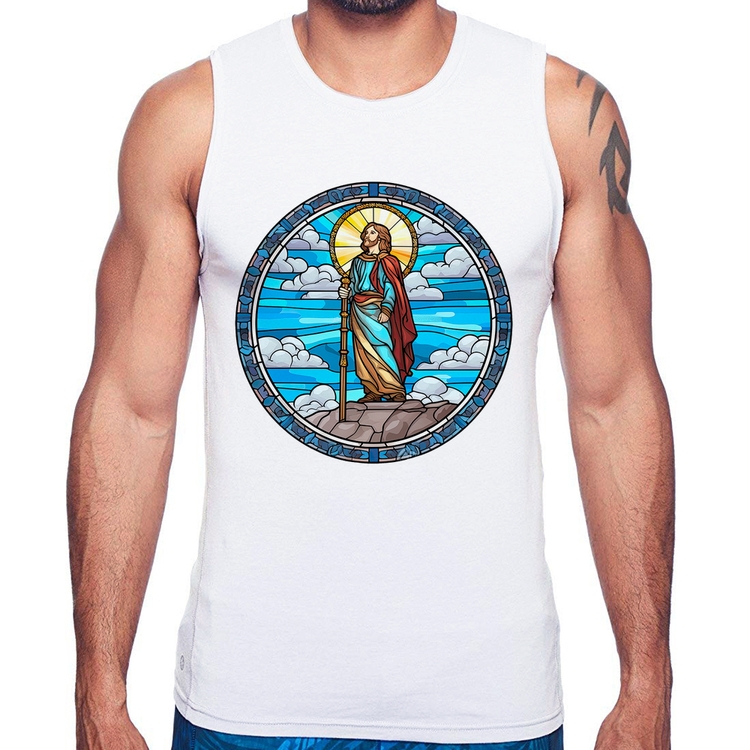 Regata Vitral Azul Jesus Cristo