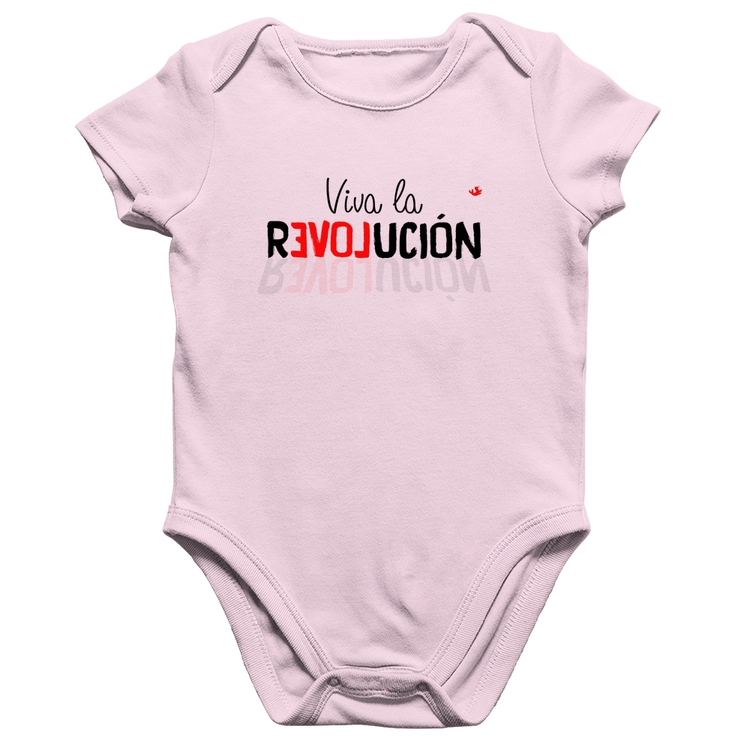 Body Bebê Algodão Viva la Revolución - Rosa Bebê