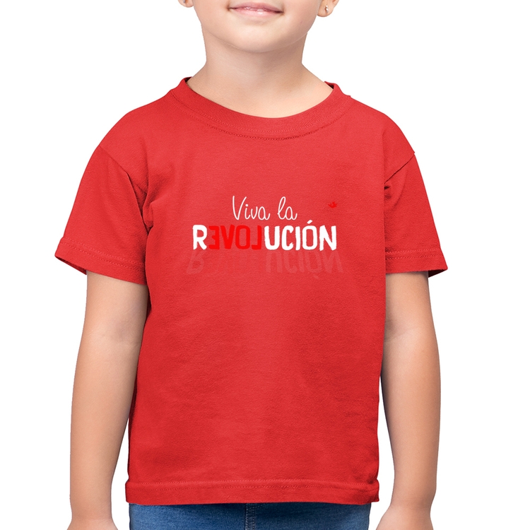 Camiseta Algodão Infantil Viva la Revolución - Vermelha
