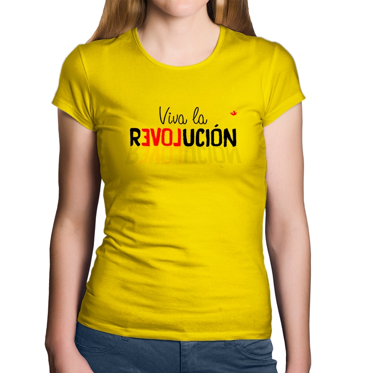 Baby Look Algodão Viva la Revolución - Amarela