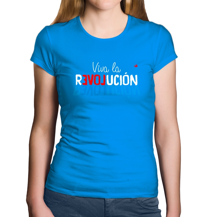 Baby Look Algodão Viva la Revolución - Azul