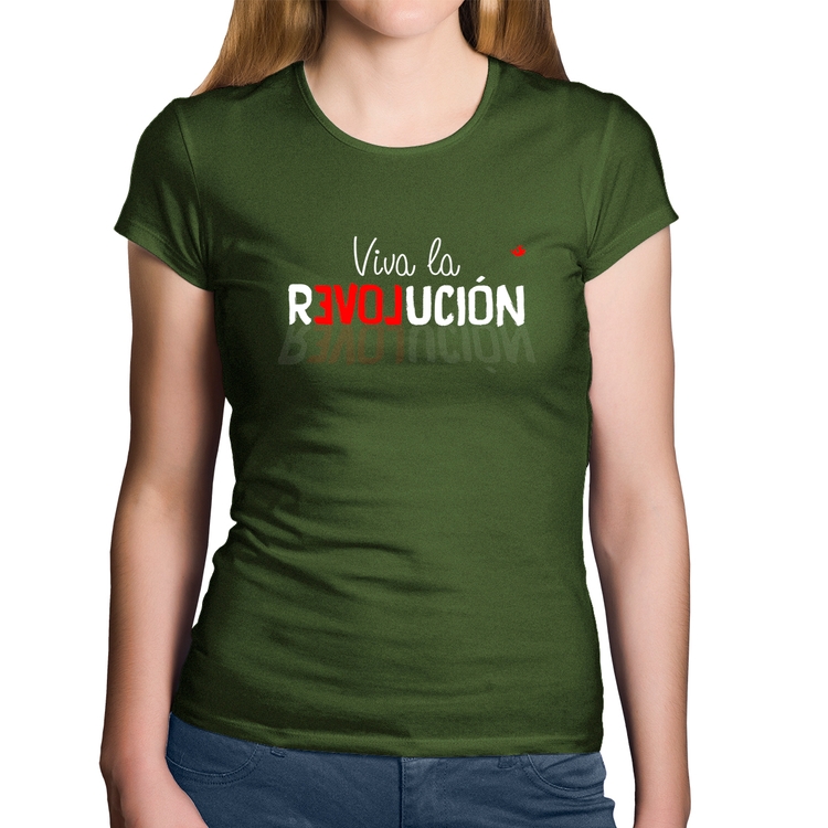 Baby Look Algodão Viva la Revolución - Musgo