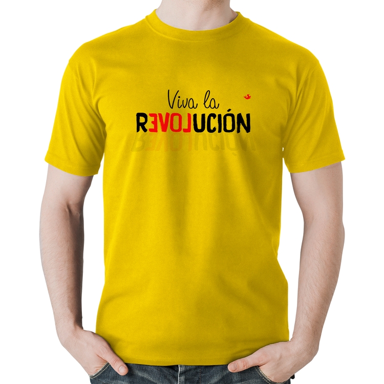 Camiseta Algodão Viva la Revolución - Amarela