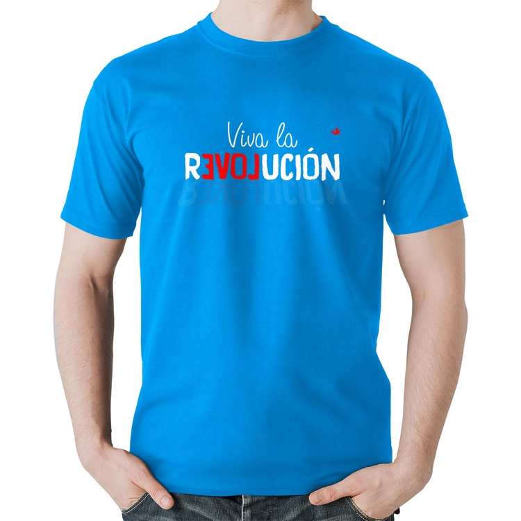 Camiseta Algodão Viva la Revolución - Azul