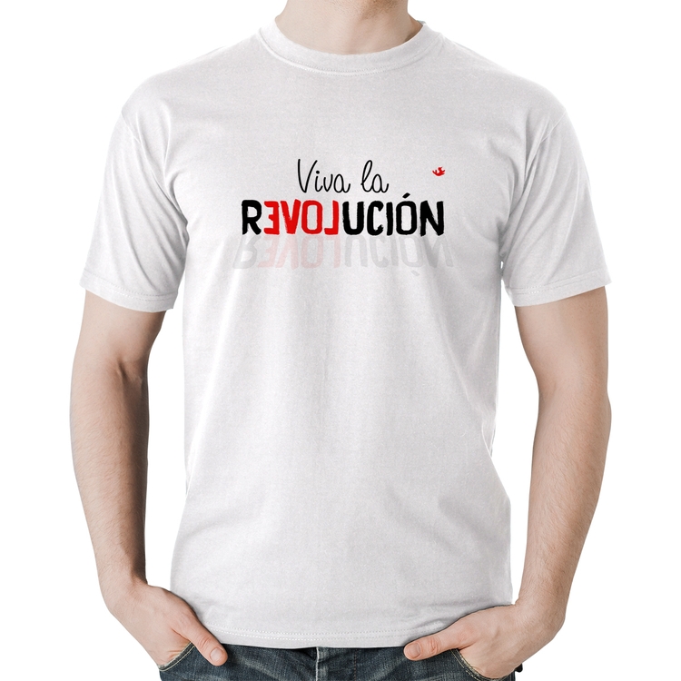 Camiseta Algodão Viva la Revolución - Branca
