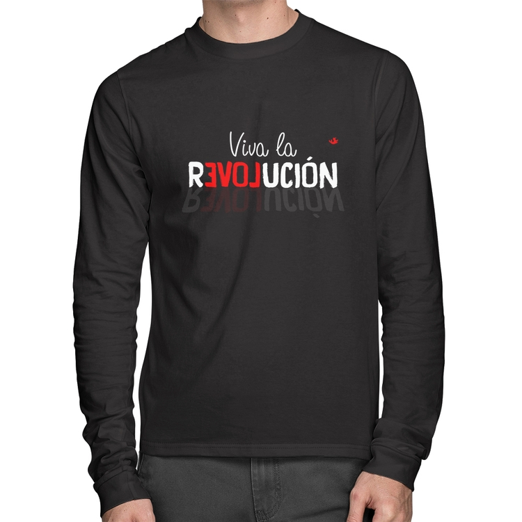 Camiseta Algodão Viva la Revolución Manga Longa