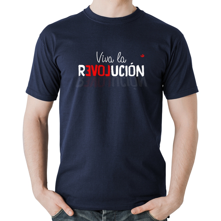 Camiseta Algodão Viva la Revolución - Marinho