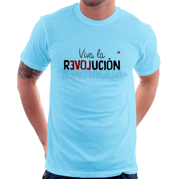 Camiseta Viva la Revolución - Azul Bebê