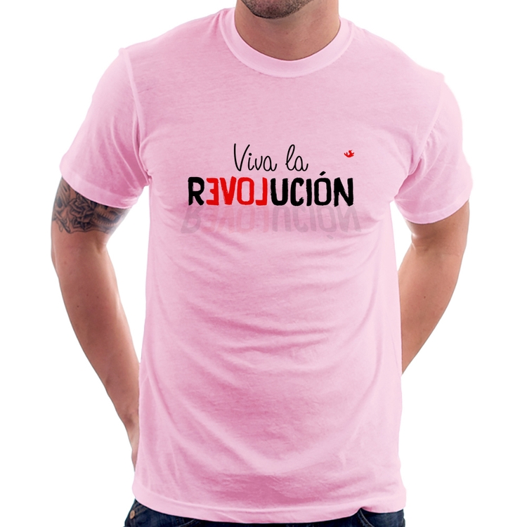 Camiseta Viva la Revolución - Rosa Bebê