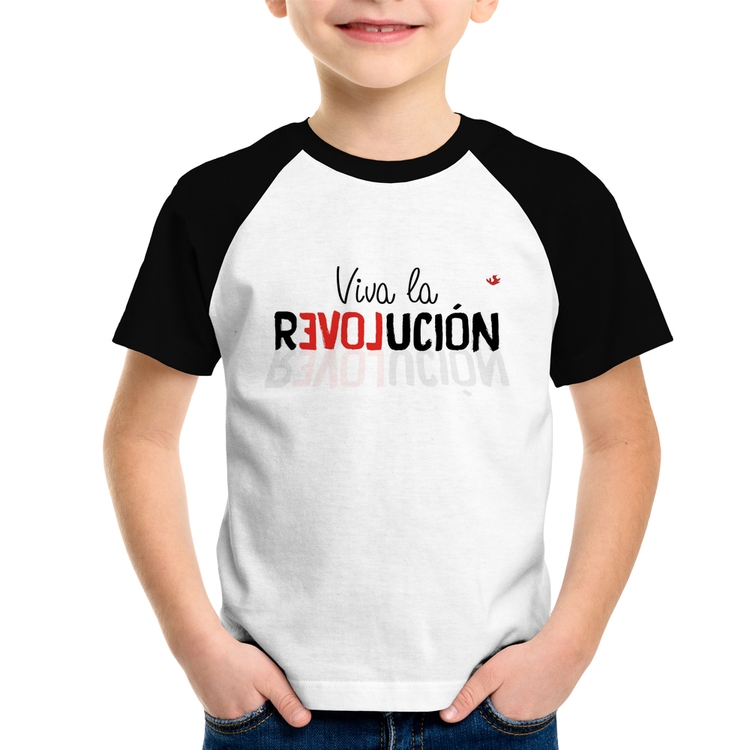 Camiseta Raglan Infantil Viva la Revolución