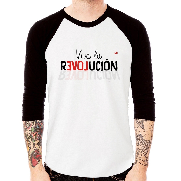 Camiseta Raglan Viva la Revolución Manga 3/4
