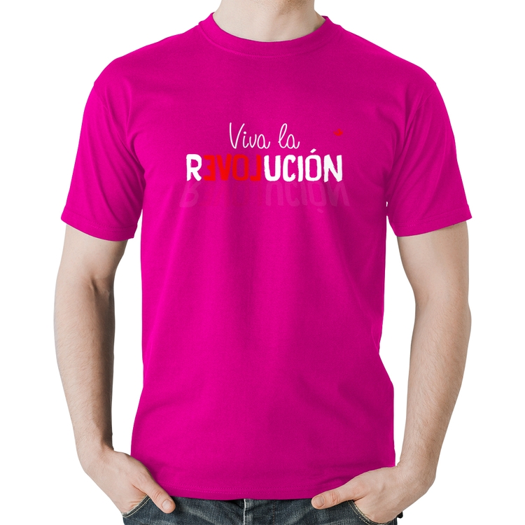 Camiseta Algodão Viva la Revolución - Rosa