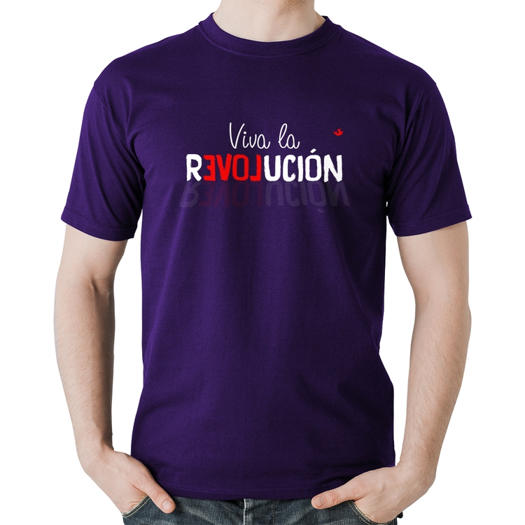 Camiseta Algodão Viva la Revolución - Roxa