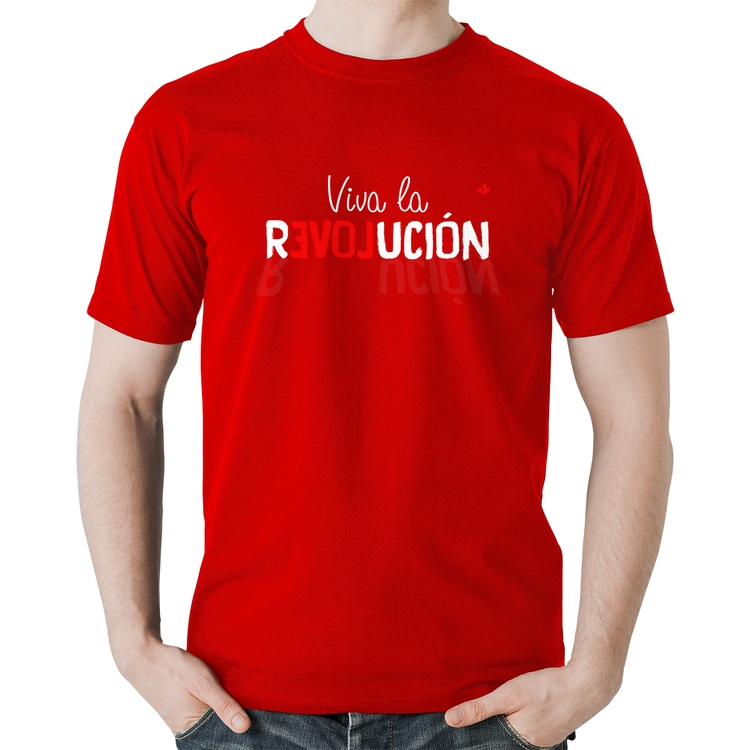 Camiseta Algodão Viva la Revolución - Vermelha