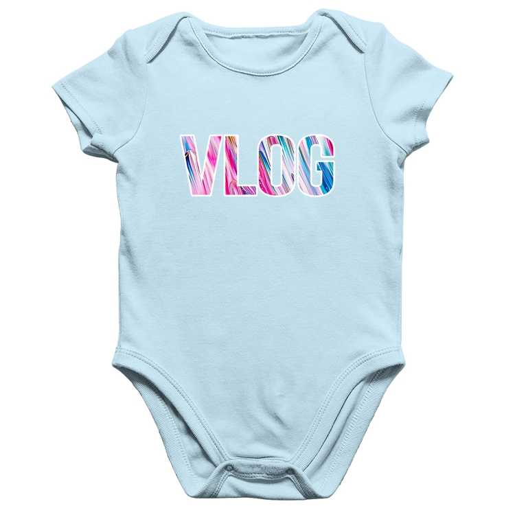 Body Bebê Algodão Vlog - Azul Bebê