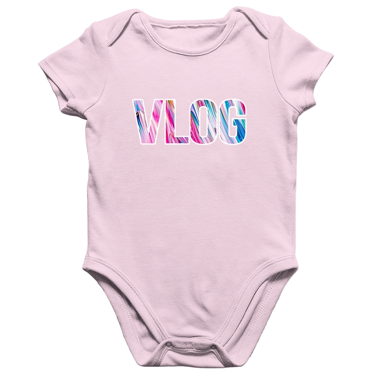 Body Bebê Algodão Vlog - Rosa Bebê