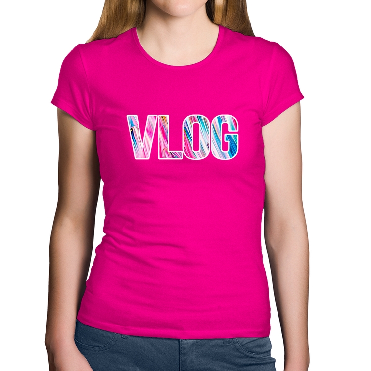 Baby Look Algodão Vlog - Rosa