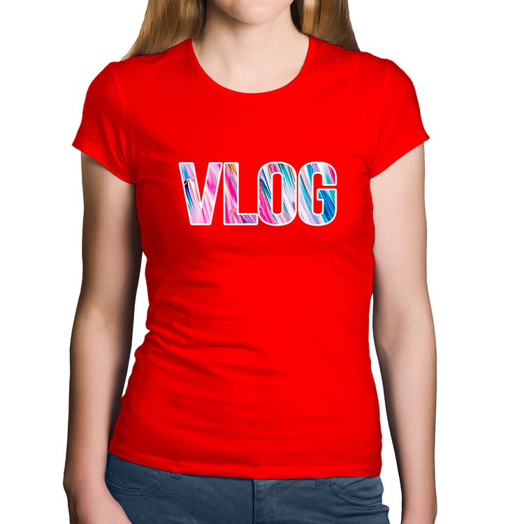 Baby Look Algodão Vlog - Vermelha