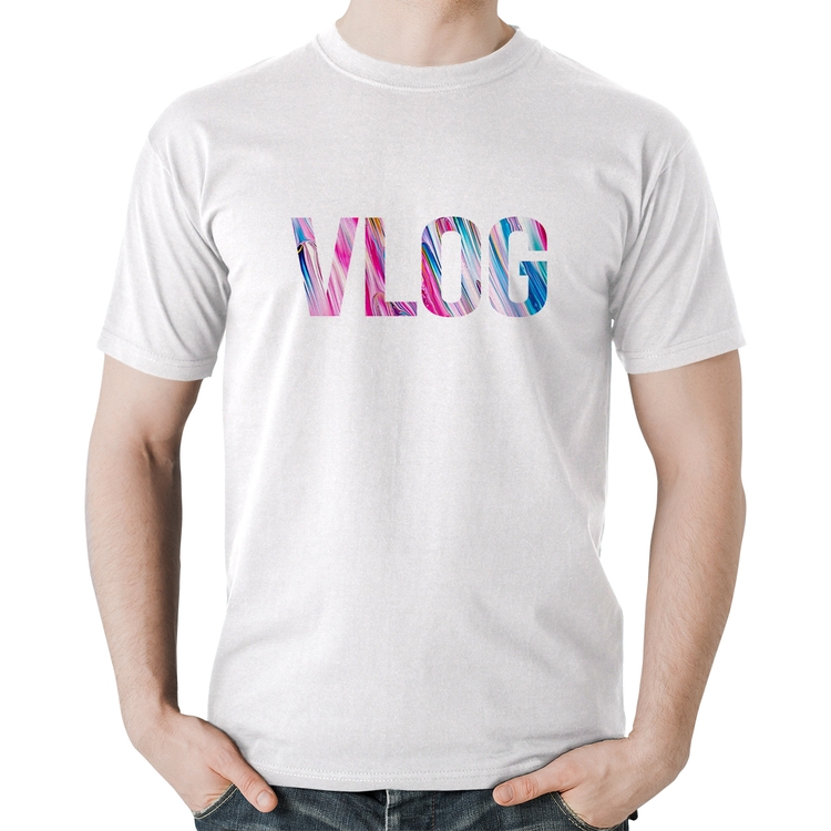 Camiseta Algodão Vlog - Branca