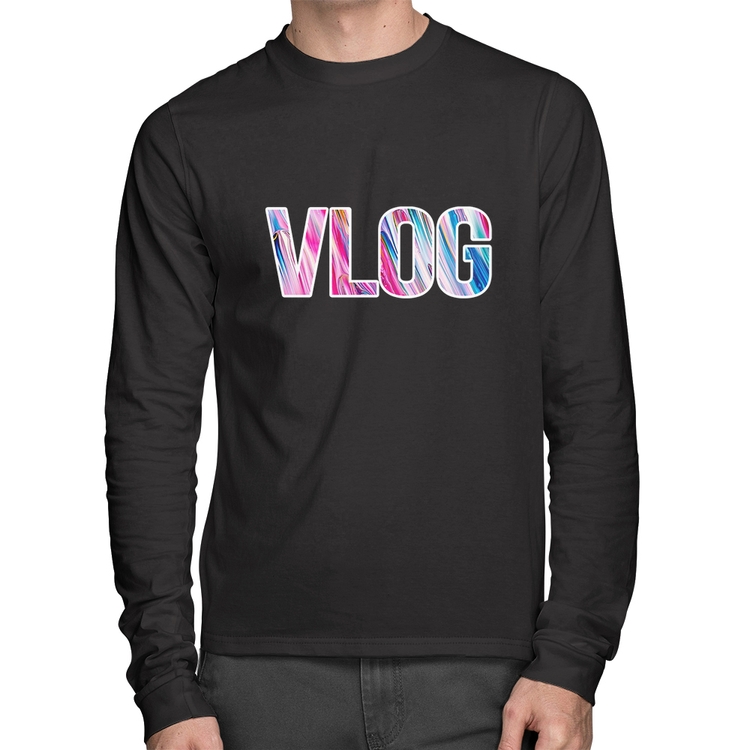 Camiseta Algodão Vlog Manga Longa