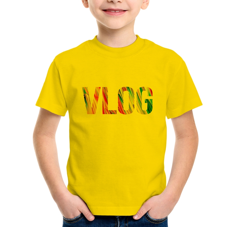 Camiseta Infantil Vlog - Amarela