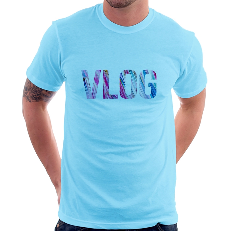 Camiseta Vlog - Azul Bebê