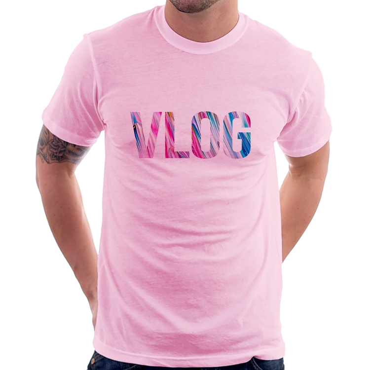 Camiseta Vlog - Rosa Bebê